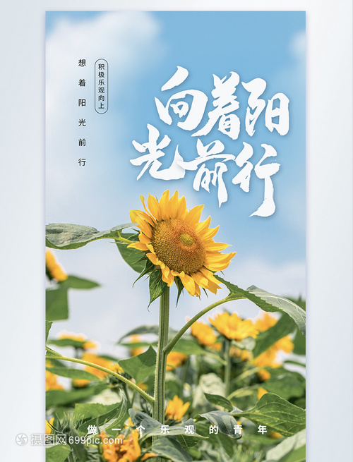 攝影主題想著陽光前行企業文化海報